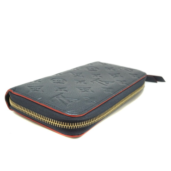 Louis Vuitton Marine Red Blue Wallet Zippy Navy Empreinte Rouge - Picture 1 of 9